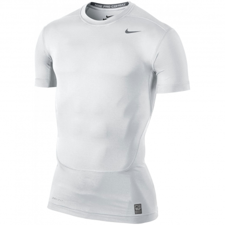 Nike Pro Combat Core SS Top Blanc Taille S