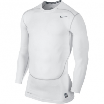 Nike Pro Combat Core LS Top Blanc