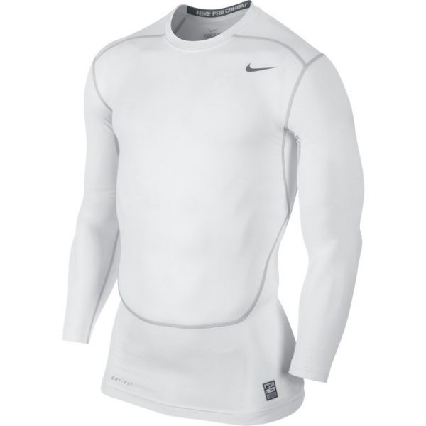 Nike Pro Combat Core LS Top Blanc Taille S