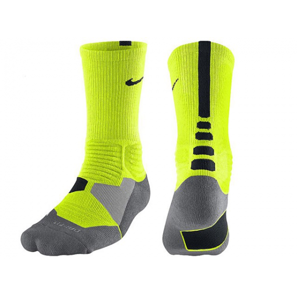 Nike Chaussettes Hyperelite Jaune Fluo/Noir Taille M