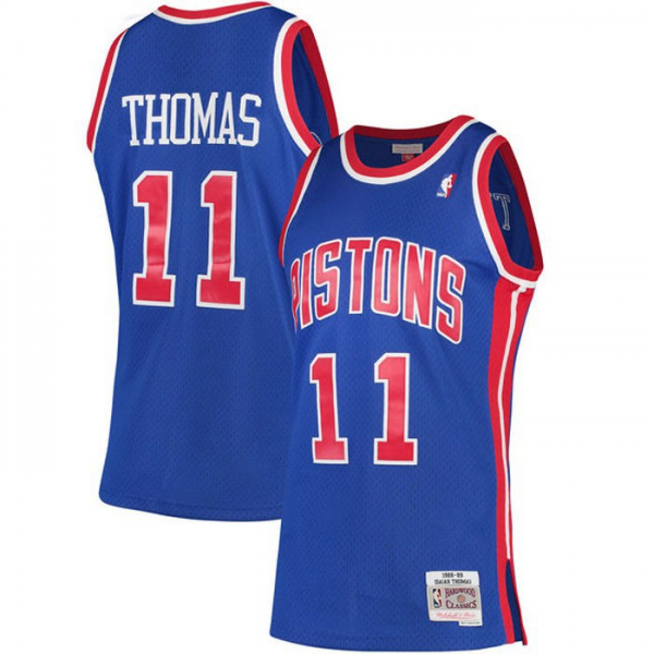 Maillot NBA Swingman Isiah Thomas Pistons Bleu/Rouge MadinBasket