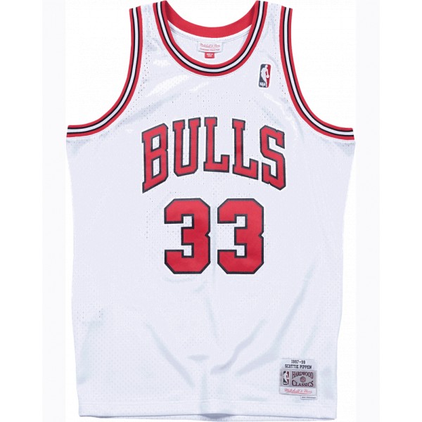 Maillot NBA Scottie PIPPEN Bulls Blanc Swingman - Mitchell & Ness Taille S