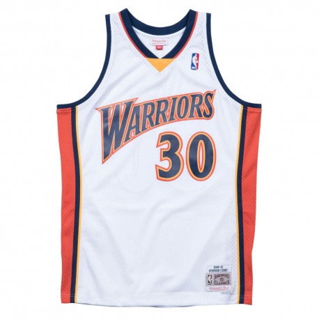 Maillot NBA Stephen Curry Warriors Blanc Swingman - Mitchell&Ness